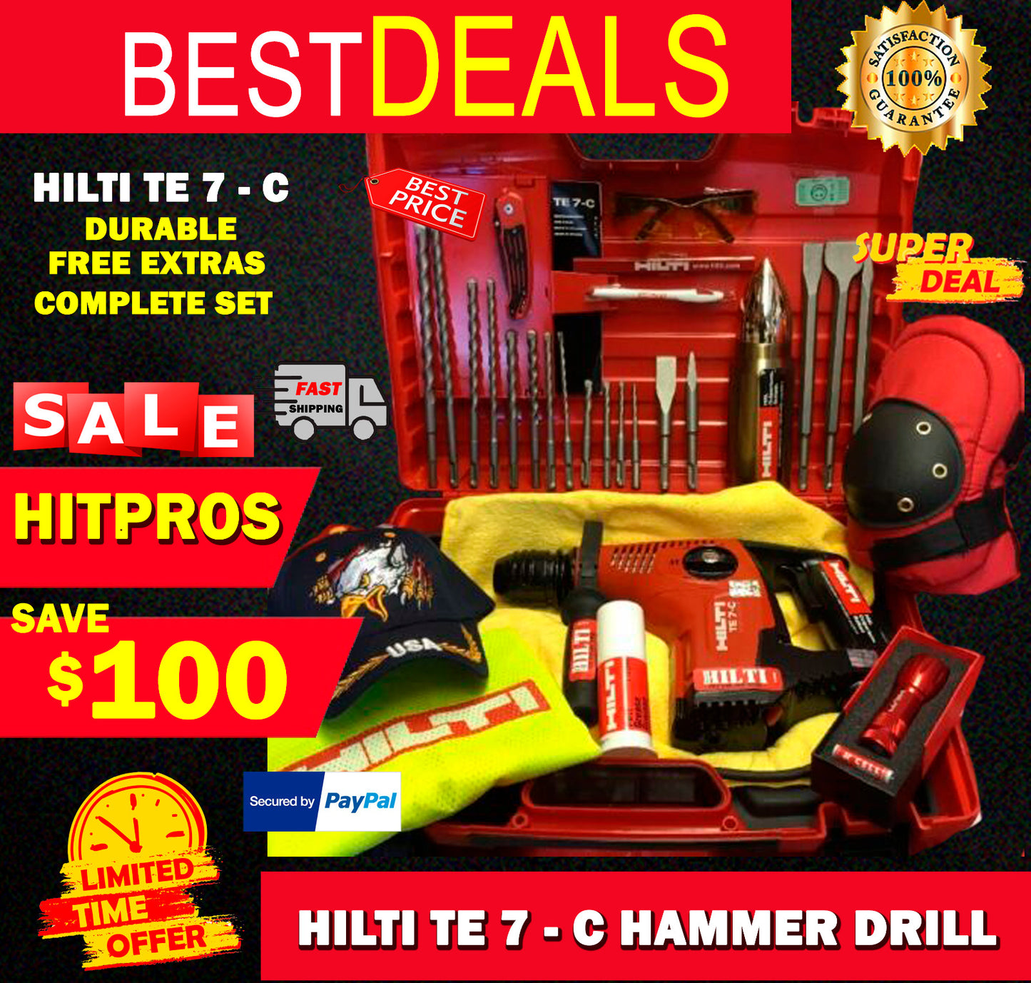 HILTI TE 7-C HAMMER DRILL, DURABLE, GERMANY, FREE EXTRAS