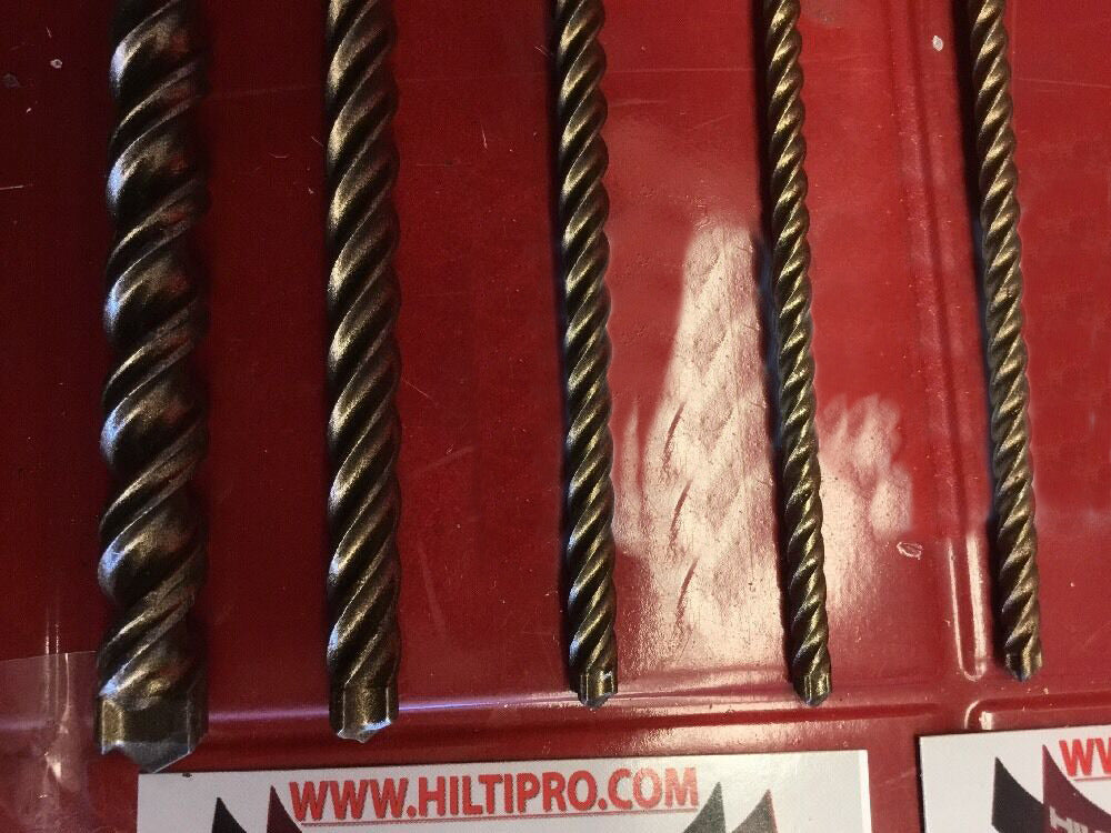 HILTI TE-CX 1/2", 3/8", 1/4", 3/16" SDS PLUS, SET OF 5, FREE HAT, FAST SHIP