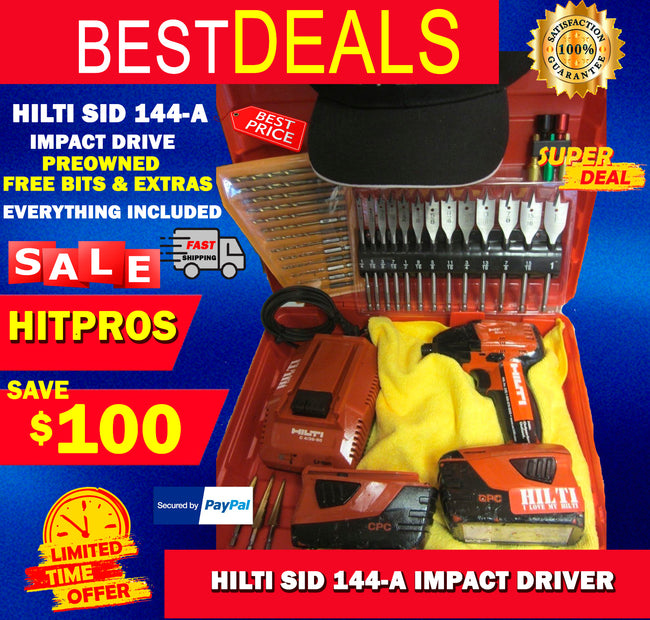 HILTI SID 144-A IMPACT DRIVER,PREOWNED, FREE BITS & EXTRAS/DURABLE