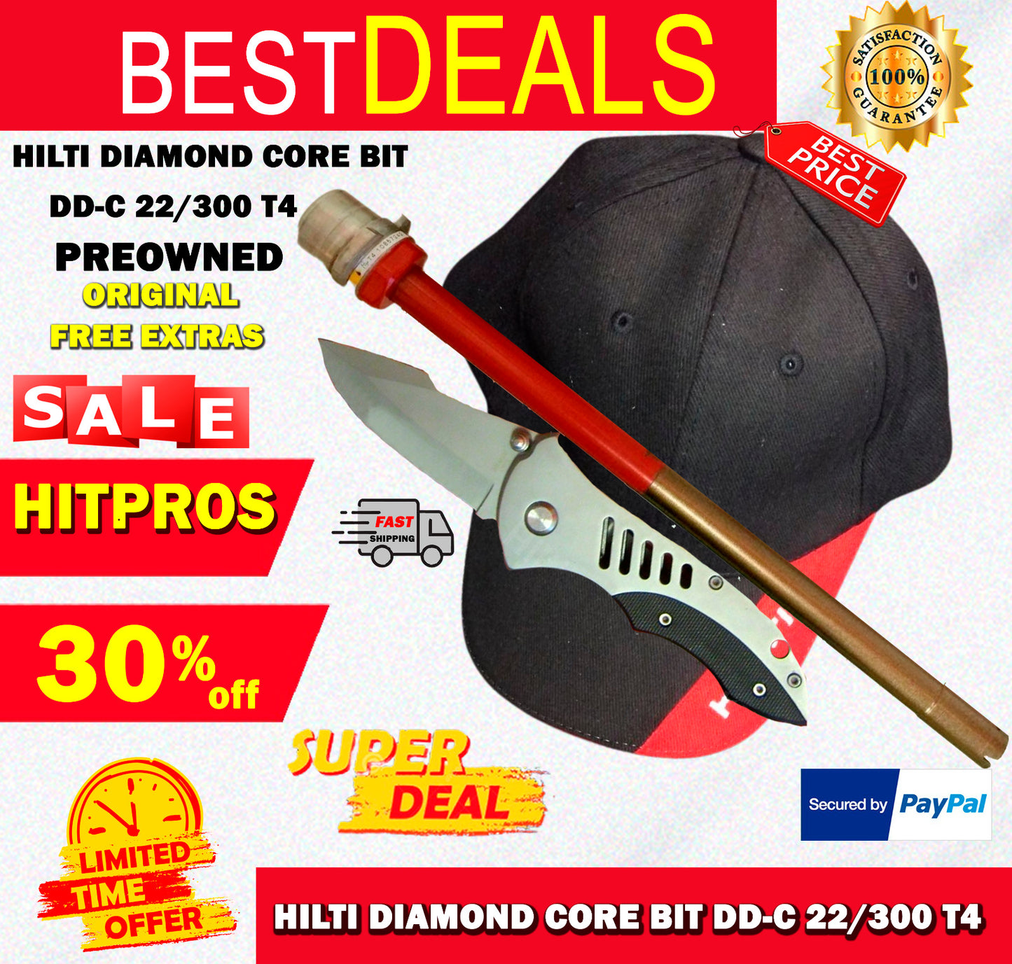 HILTI DIAMOND CORE BIT DD-C 22/300 T4, PREOWNED