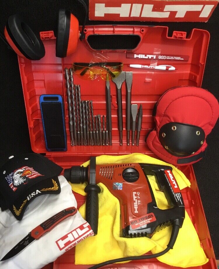 HILTI TE 7-C HAMMER DRILL, PREWONED, FREE SPEAKER, BITS, BUNCH EXTRAS, FAST SHIP