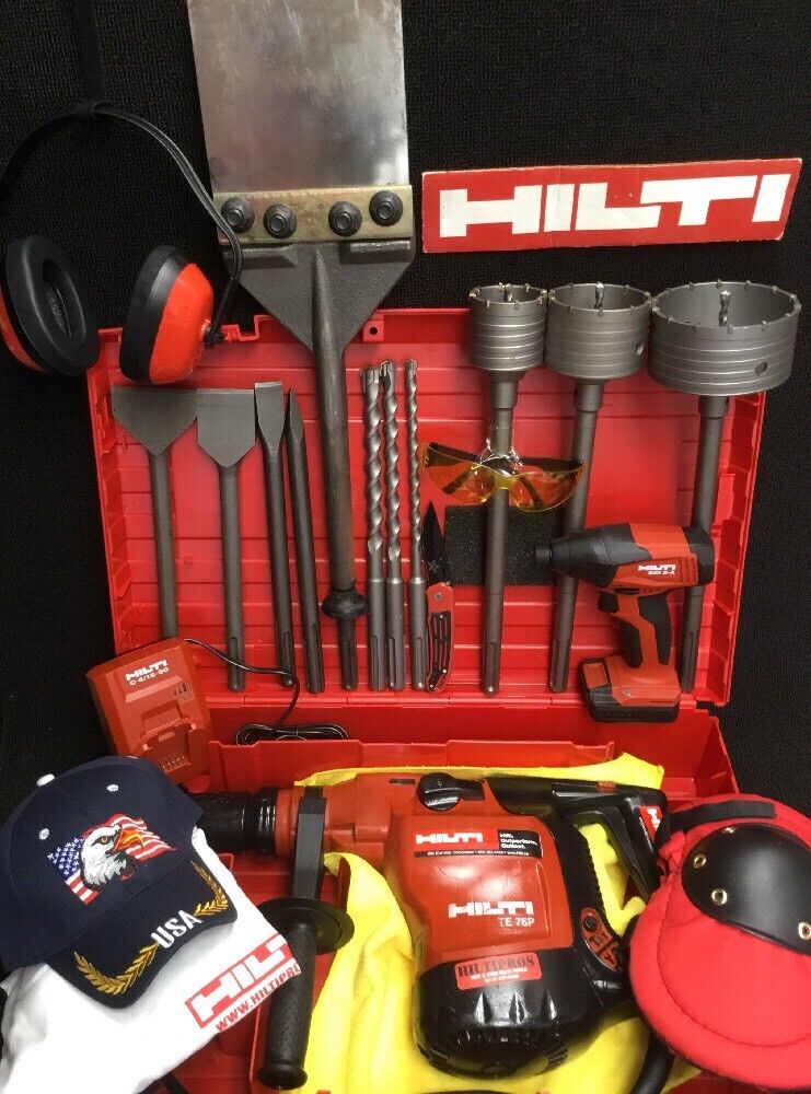 HILTI TE 76P HAMMER, PREOWNED, FREE SID 2-A, BITS, CHISELS, EXTRAS, FAST SHIP