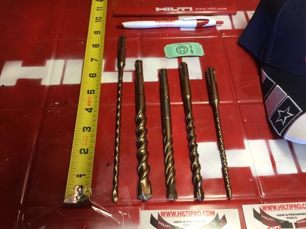 HILTI DRILL BIT 1/4", 1/2", 3/8" SDS PLUS, SET OF 5,