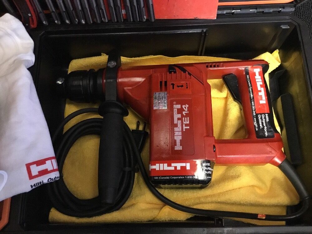 HILTI TE 14, PREOWNED, FREE ANGLE GRINDER, BITS, EXTRAS