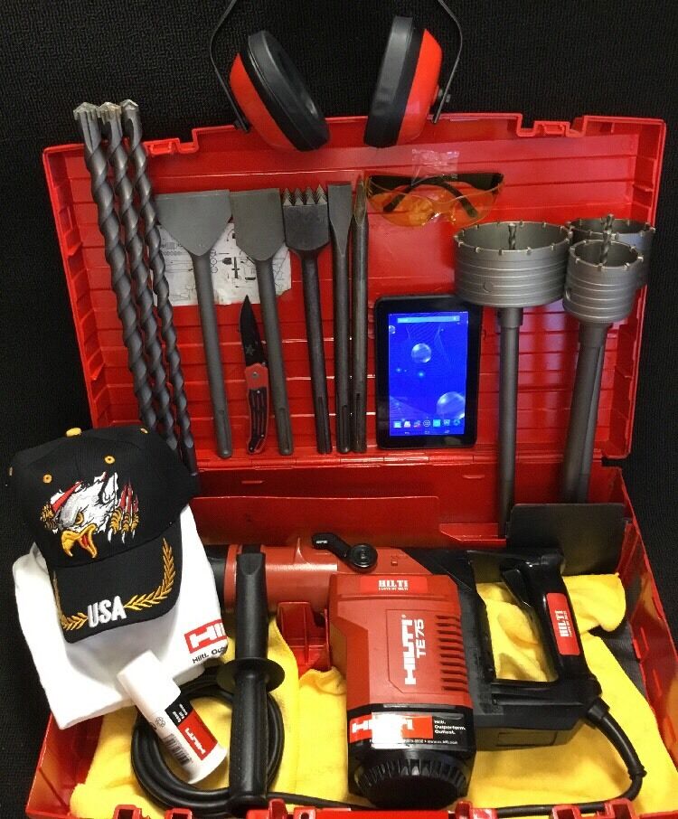 HILTI TE 75 HAMMER, GREAT CONDITION, FREE TABLET,  A LOT OF EXTRAS