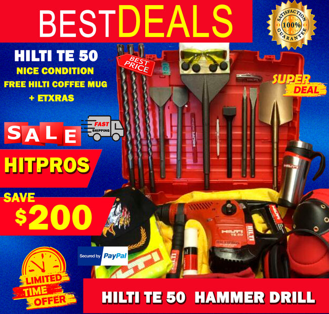 HILTI TE 50, L@@K, NICE CONDITION, FREE HILTI COFFE MUG AND EXTRAS, FAST SHIP