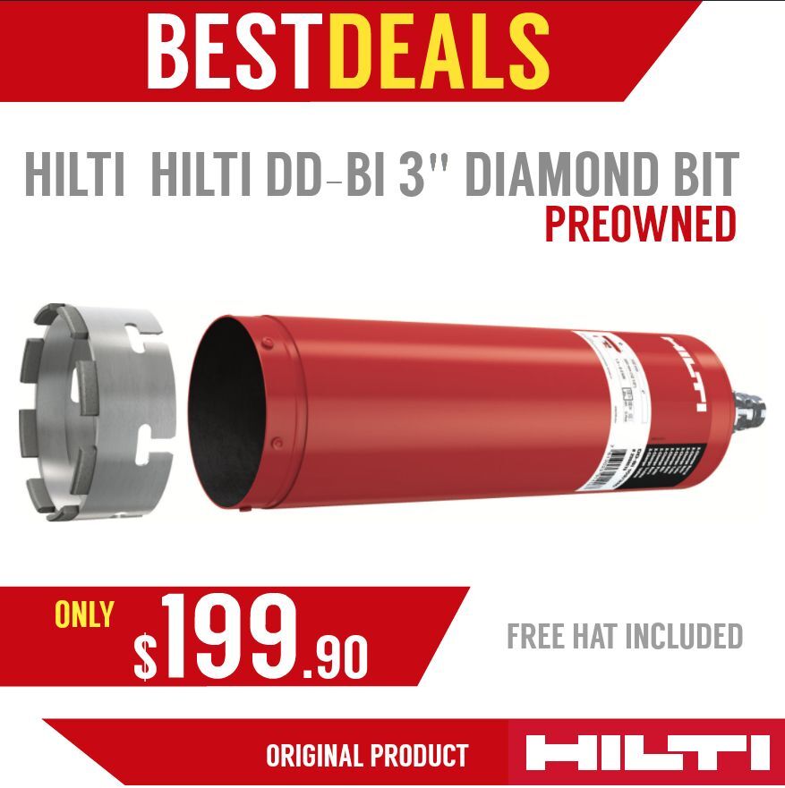 HILTI DD-BI 3" DIAMOND BIT, Preowned, Free Hat