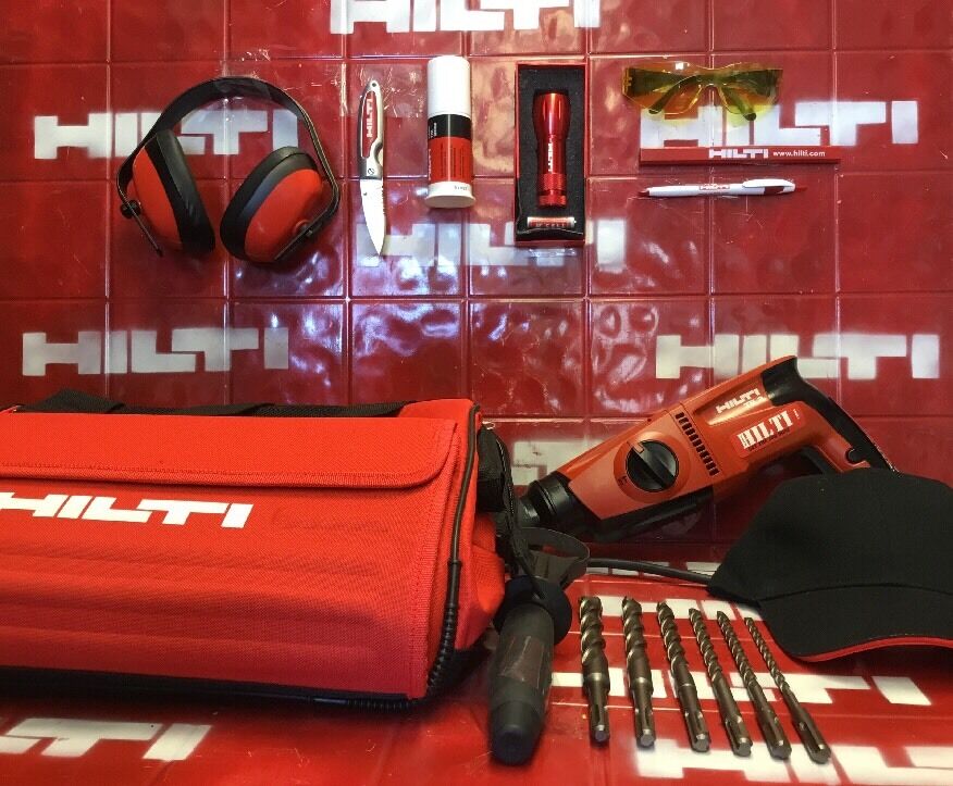 HILTI TE 2 HAMMER DRILL, PREOWNED, EXCELLENT CONDITION, EXTRAS