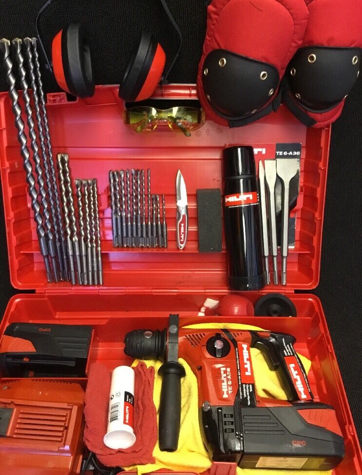 HILTI TE 6-A36 PREOWNED, FREE THERMO, BITS, LOT OF EXTRAS, FAST SHIP