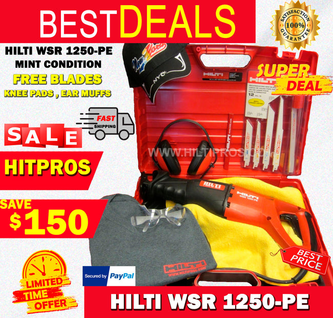 Hilti WSR 1250-PE, MINT COND. FREE BLADES,KNEE PADS, EAR MUFFS, FAST SHIP