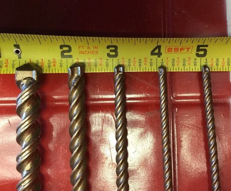 HILTI TE-CX 1/2", 3/8", 1/4", 3/16" SDS PLUS, SET OF 5, FREE HAT, FAST SHIP