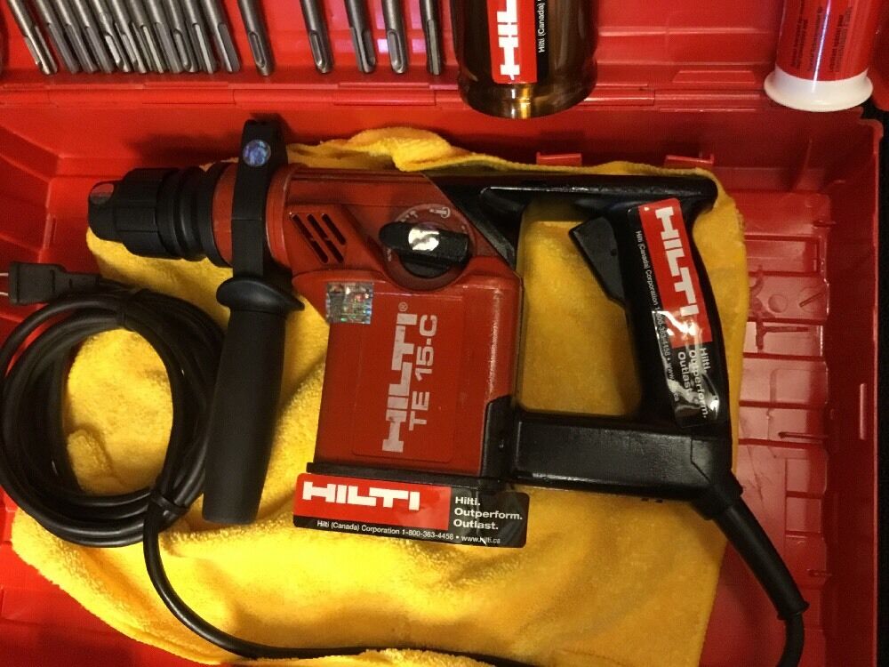 HILTI TE 15-C DRILL, EXCELLENT, FREE THERMO, BITS AND CHISEL