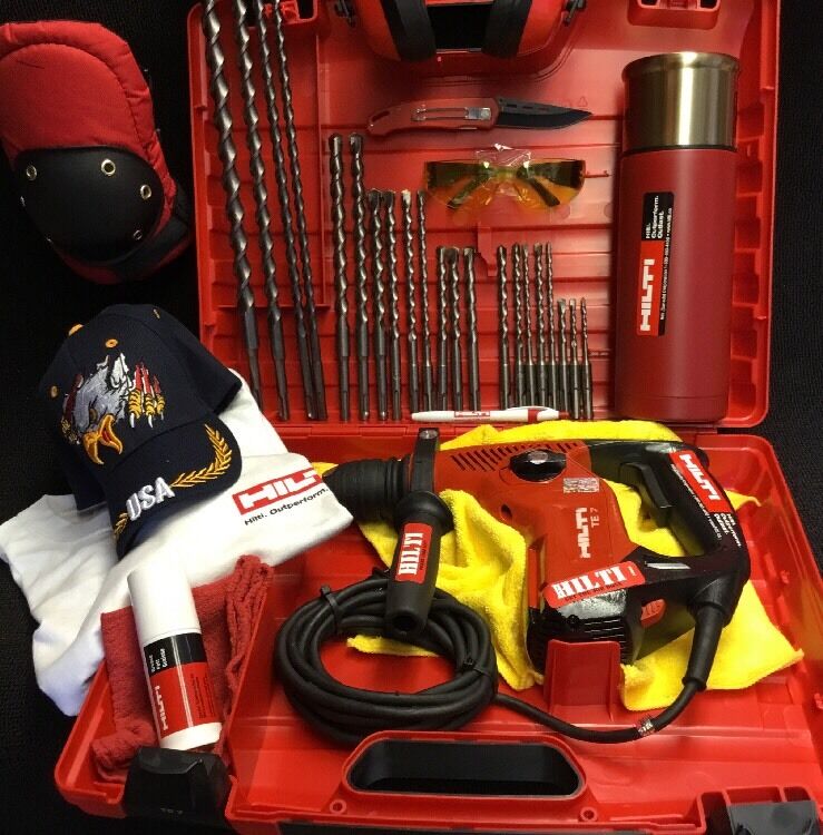 HILTI TE 7 HAMMER DRILL, EXCELLENT, FREE BITS, FREE THERMO BOTTLE