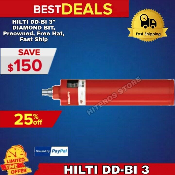 HILTI DD-BI 3" DIAMOND BIT, Preowned, Free Hat