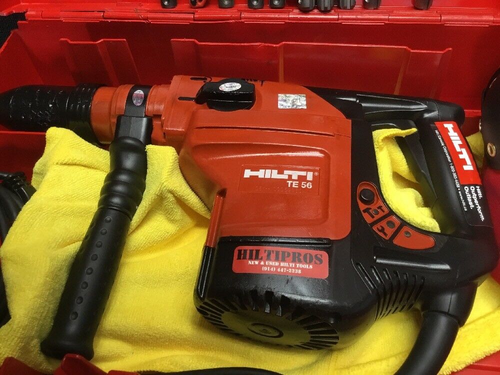 HILTI TE 56 HAMMER DRILL, PREOWNED, FREE KNIFE SET, A LOT OF EXTRAS, FAST SHIP