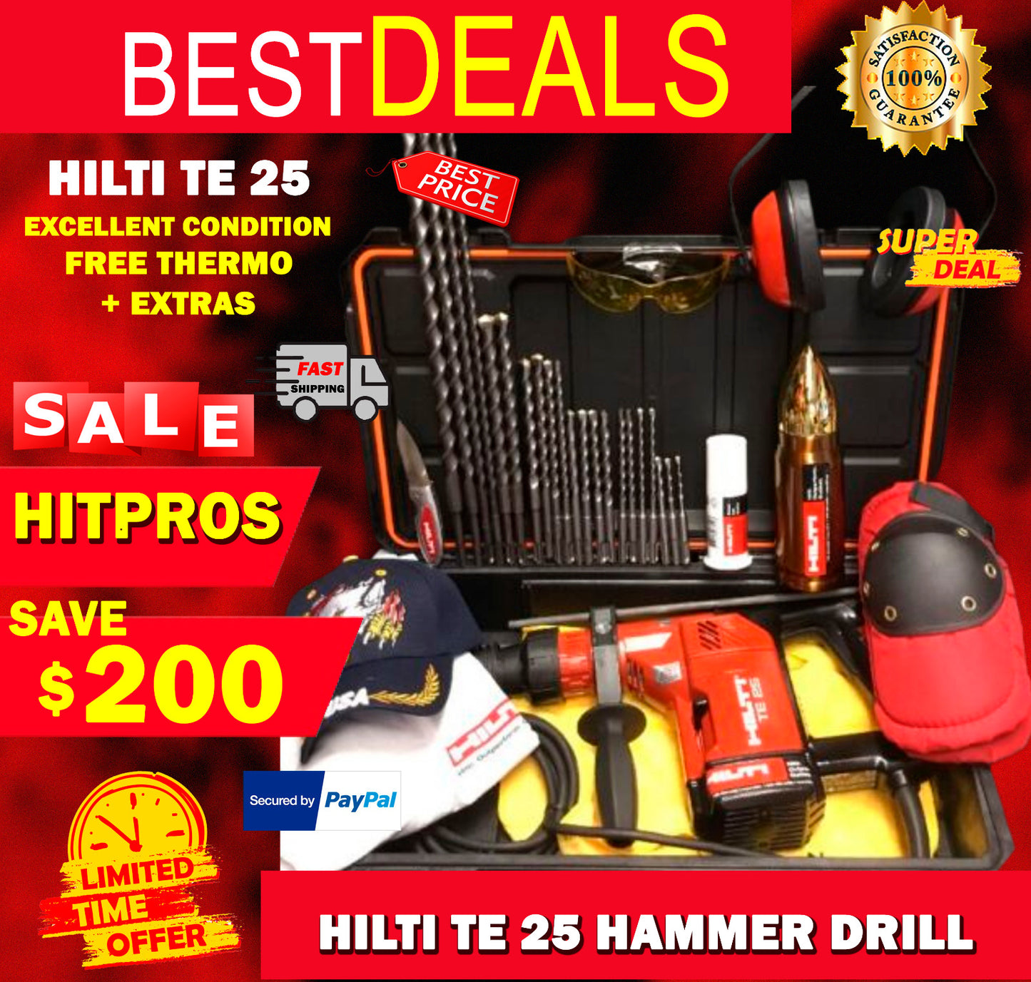 HILTI TE 25 EXCELLENT CONDITION, FREE THERMO, BITS