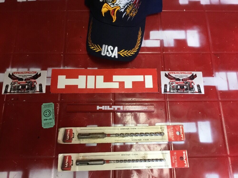 HILTI SDS PLUS 3/16", 1/4" X 6" TE-CX,SET OF 2, FREE EXTRAS