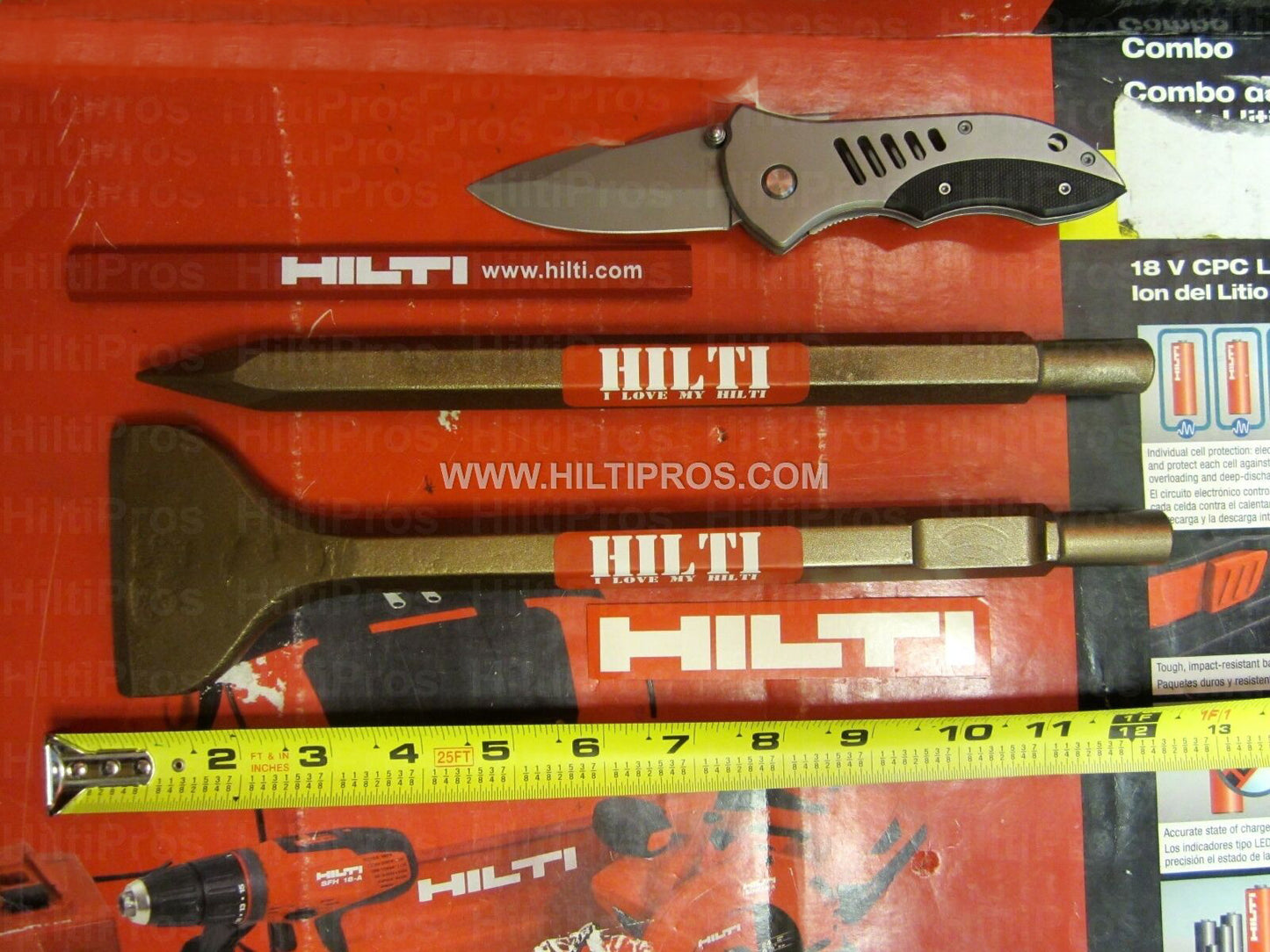 HILTI TE-H WIDE/POINTED CHISEL 12" x 3" x 11", FREE KNIFE, L@@K, FAST SHIPPING