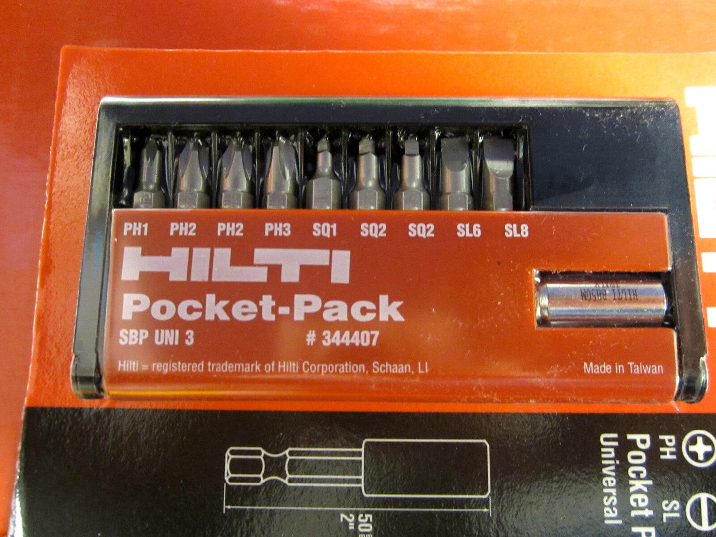 Hilti Insert Bit Pocket Pack Set of 9 Bits BRAND NEW , HAVY DUTY BITS ,