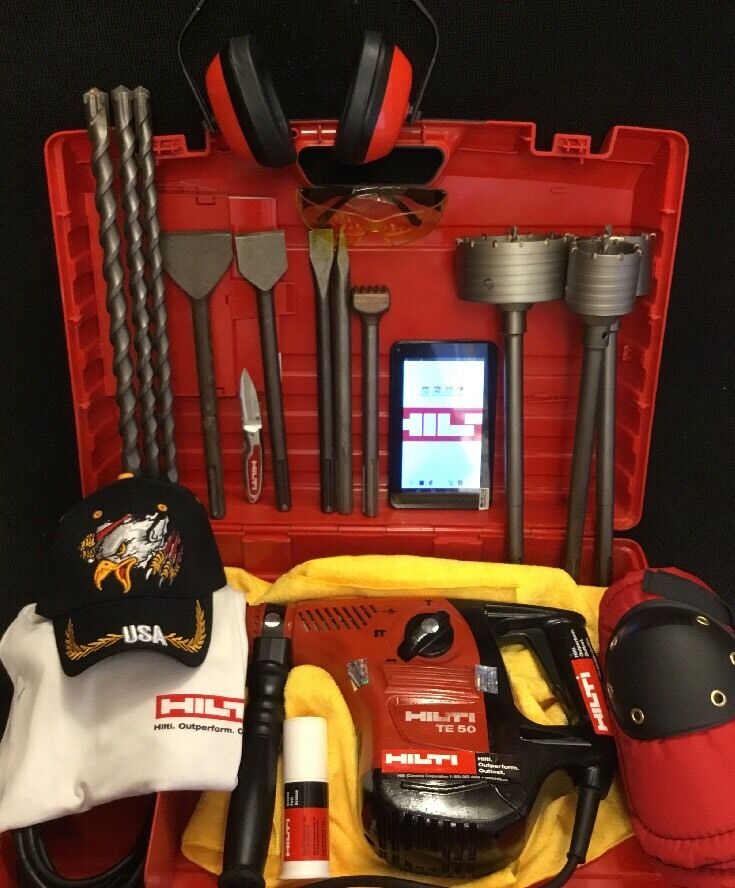 HILTI TE 50, PREOWNED, FREE TABLET, CORE BITS, CHISEL, FAST SHIP