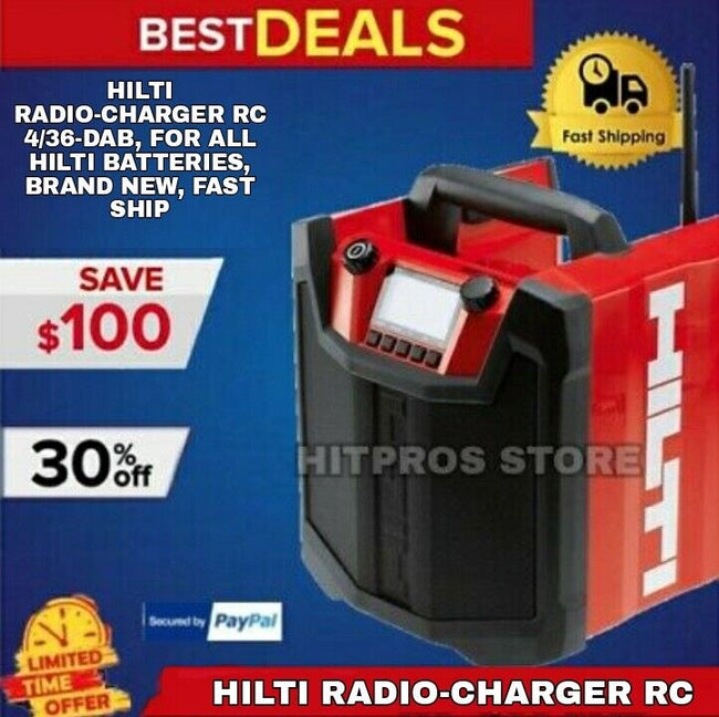 HILTI RADIO-CHARGER RC 4/36-DAB, FOR ALL HILTI BATTERIES, BRAND NEW