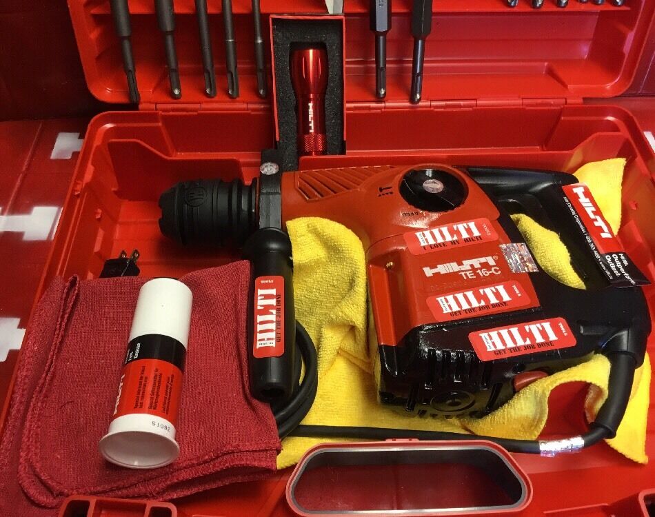 HILTI TE 16-C DRILL, PREOWNED, LOADED WITH FREE EXTRAS