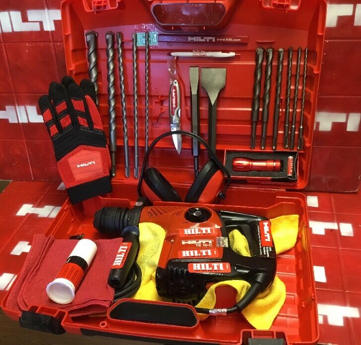 HILTI TE 16-C DRILL, PREOWNED, LOADED WITH FREE EXTRAS