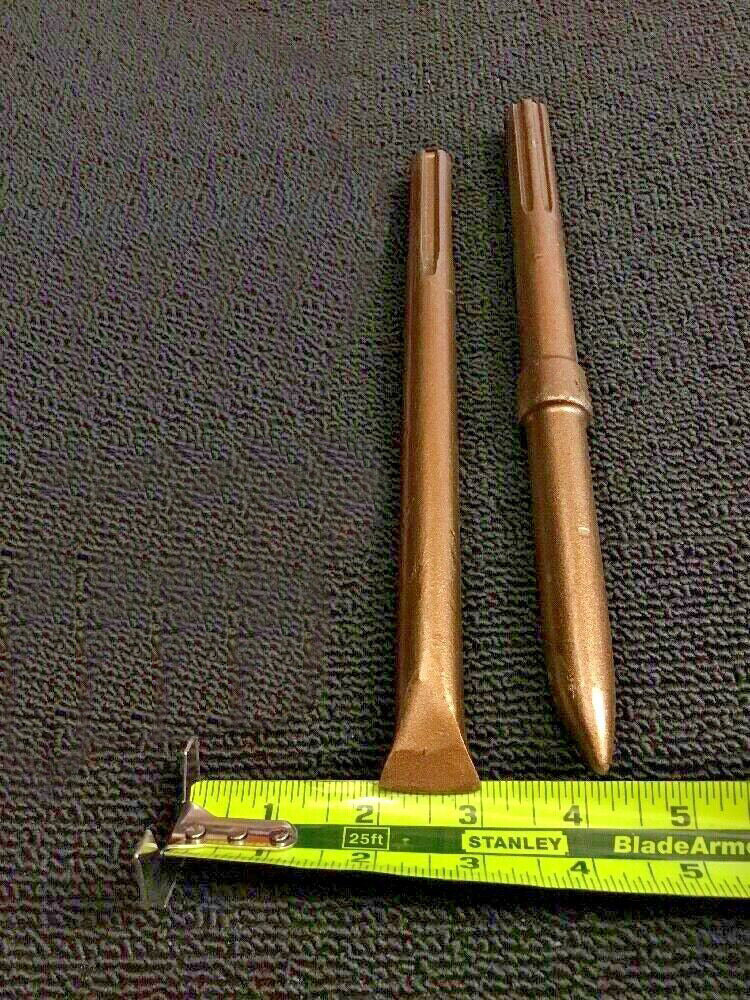 HILTI CHISEL SDS MAX SET FLAT 1" AND POINTED 10-1/2", PREOWNED