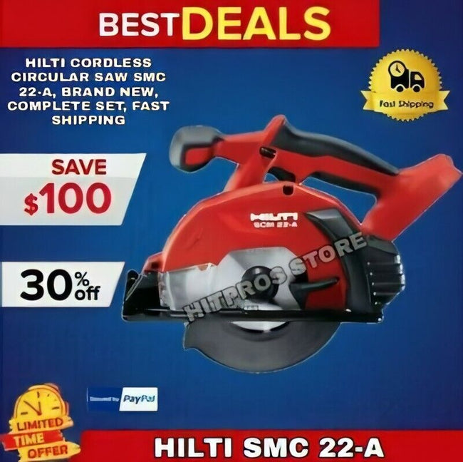 HILTI CORDLESS CIRCULAR SAW SMC 22-A, BRAND NEW, COMPLETE SET