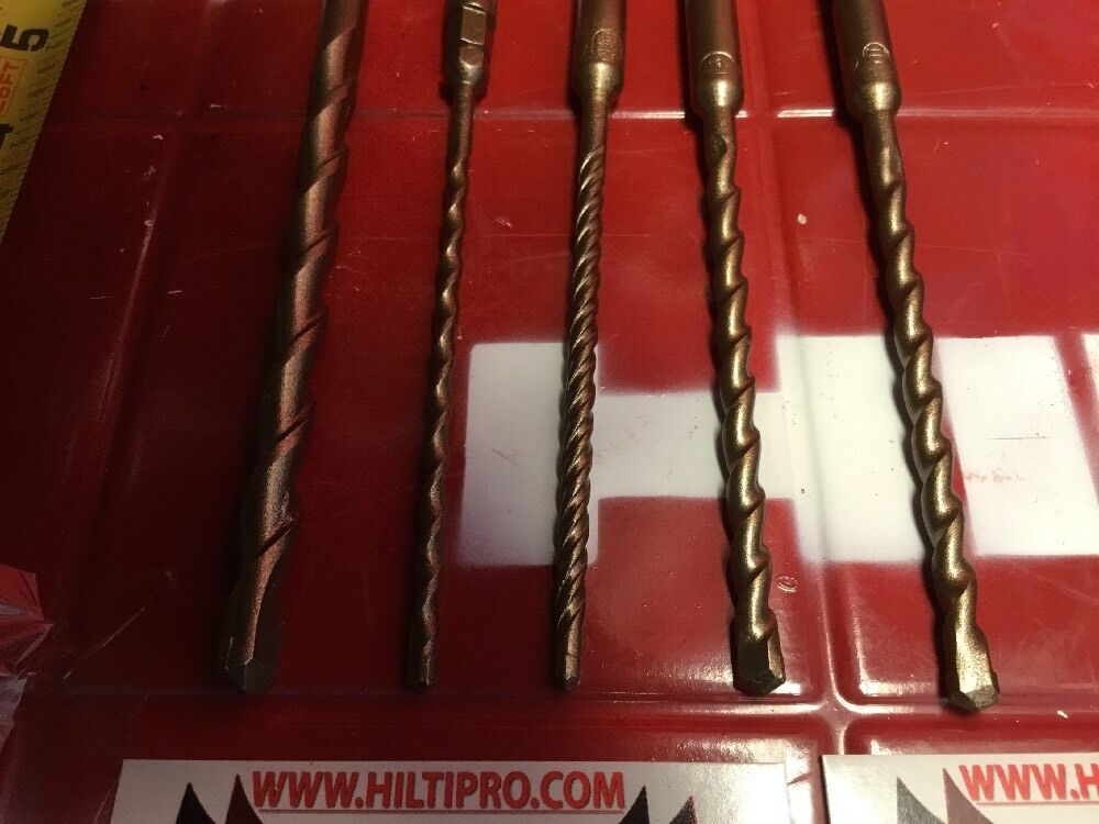 HILTI DRILL BIT 1/4", 3/8" SDS PLUS, SET OF 5,