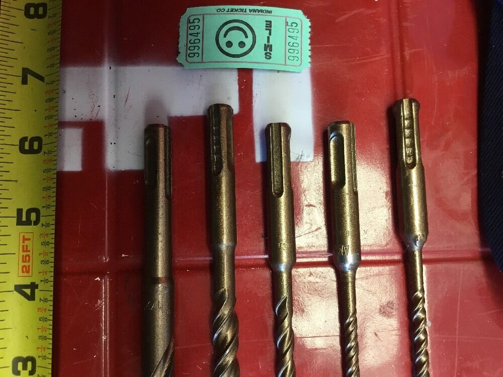 HILTI DRILL BIT 1/2", 3/8", 1/4", 3/16" SDS PLUS, SET OF 5