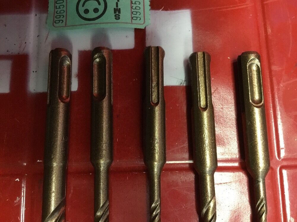 HILTI DRILL BIT 1/2", 3/8", 1/4" 3/16" SDS PLUS, SET OF 5, PREOWNED