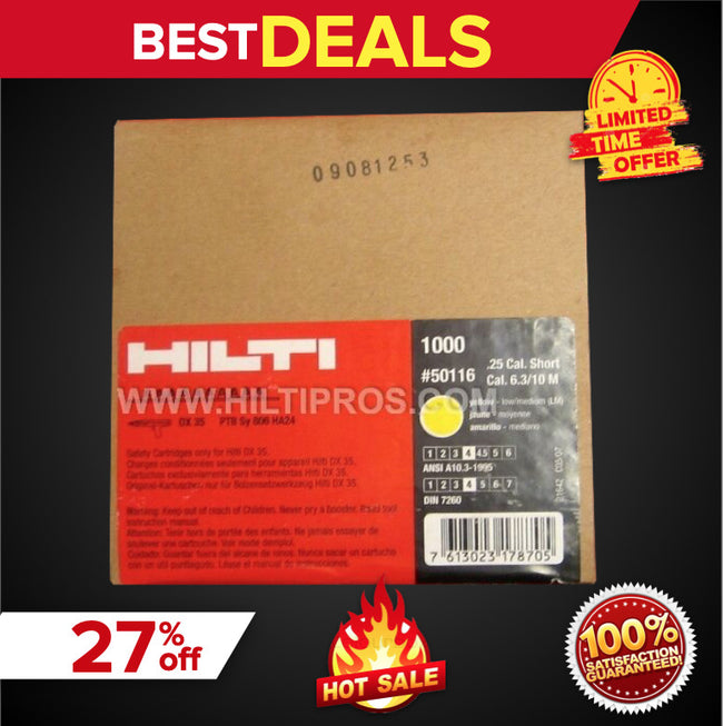 HILTI SHOT .25 CAL 6.3/10 M ,YELLOW ,5 CASES (5000),  NEW