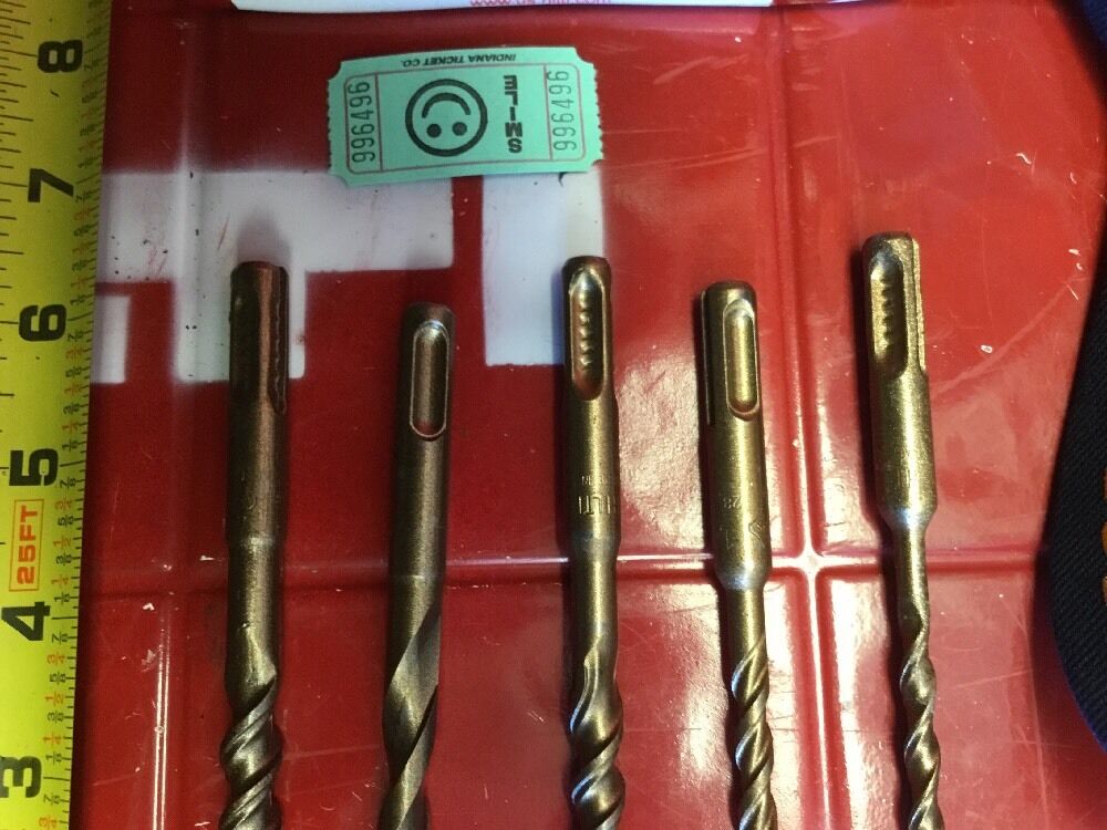 HILTI DRILL BIT 1/2", 3/8", 1/4" SDS PLUS, SET OF 5,