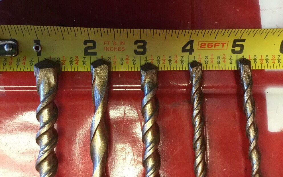 HILTI DRILL BIT 1/2", 3/8", 1/4" SDS PLUS, SET OF 5,