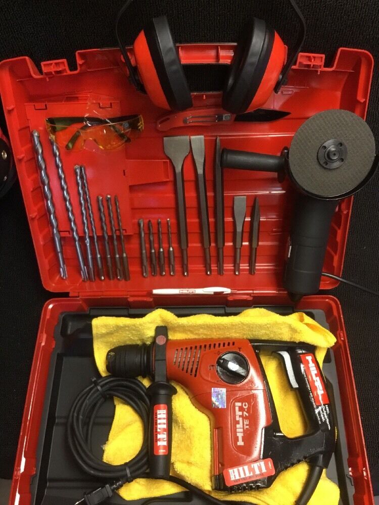 HILTI TE 7-C DRILL, PREOWNED, FREE ANGLE GRINDER, FREE BITS