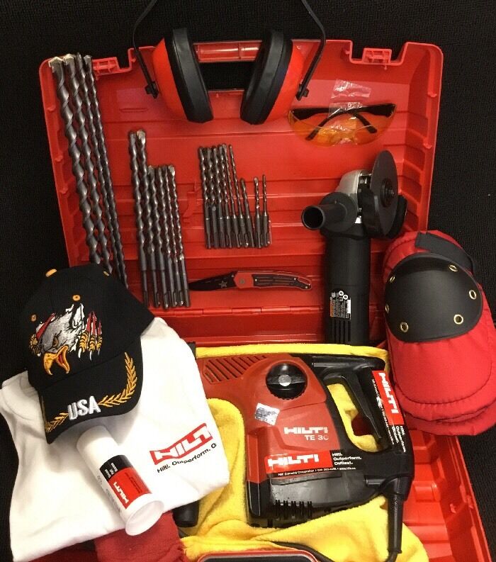 HILTI TE 30, PREOWNED , FREE ANGLE GRINDER, BITS, EXTRAS