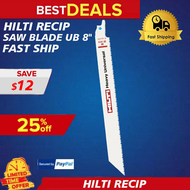 HILTI RECIP. SAW BLADE UB 8" 12 TPI (5PC), MULTI MATERIALS