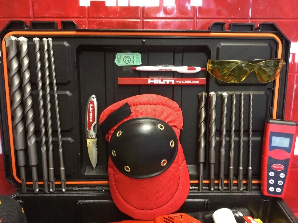 HILTI TE 25 DRILL, FREE DRILL & EXTRAS, MEASURING LASER