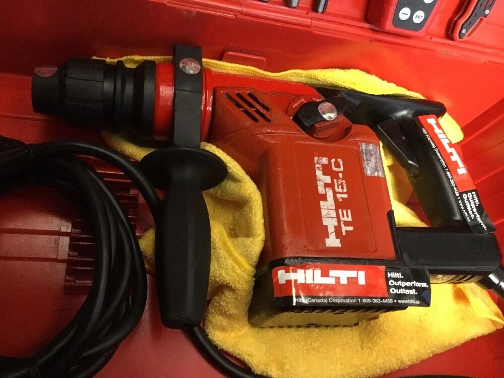 HILTI TE 15-C HAMMER DRILL, PREOWNED, FREE LASER METER, BITS, EXTRAS