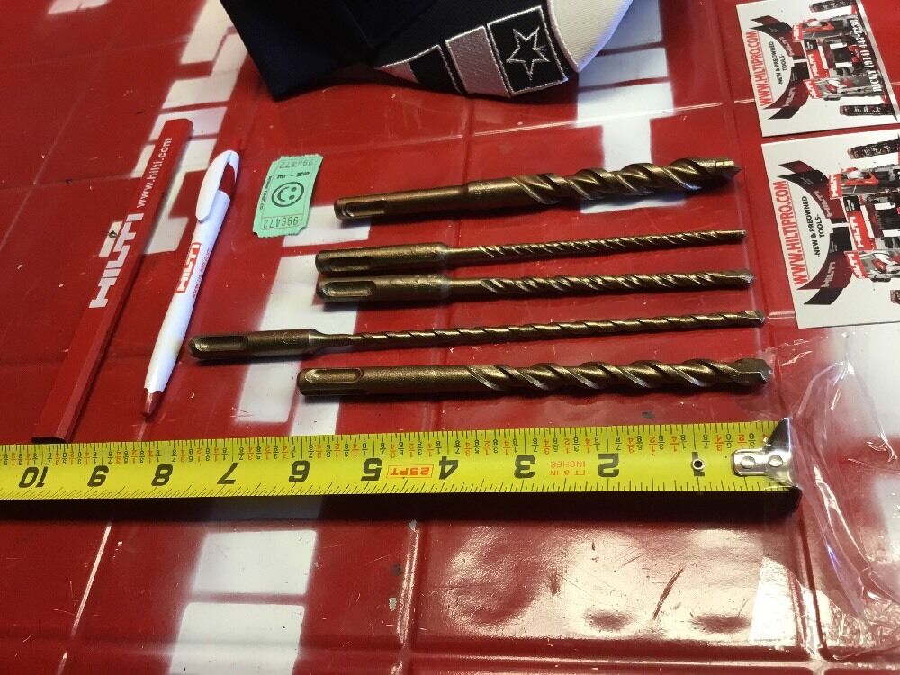 HILTI DRILL BIT 1/2", 1/4", 3/8" SDS PLUS, SET OF 5