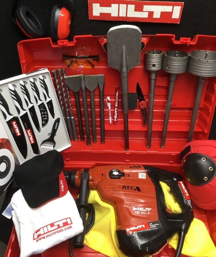 HILTI TE 70 ATC AVR, PREOWNED, FREE KNIFE SET, BITS, CHISELS, EXTRAS