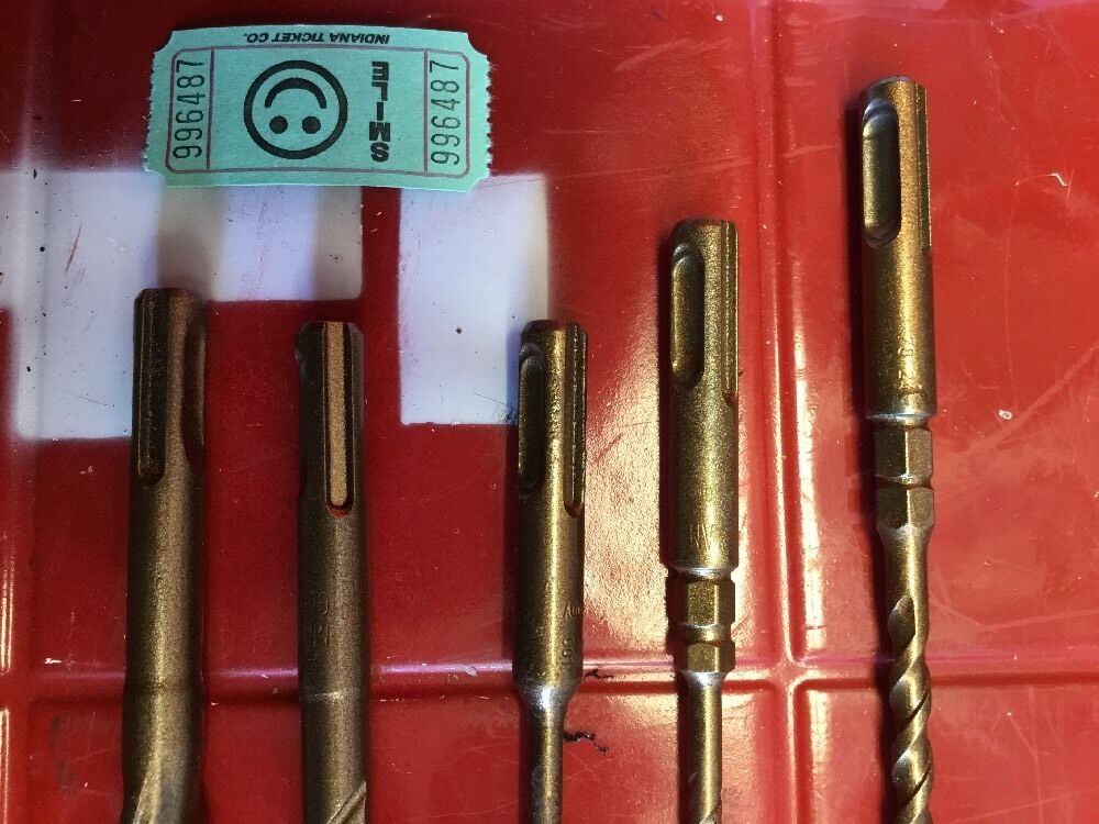 HILTI DRILL BIT 1/2", 1/4", 3/8" SDS PLUS, SET OF 5