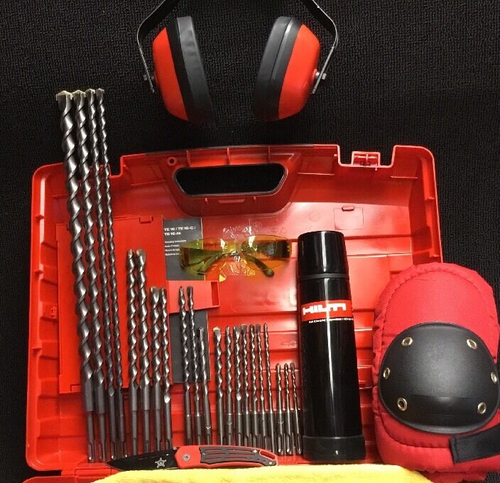 HILTI TE 16 DRILL,PREOWNED,FREE BITS,THERMO BOTTLE