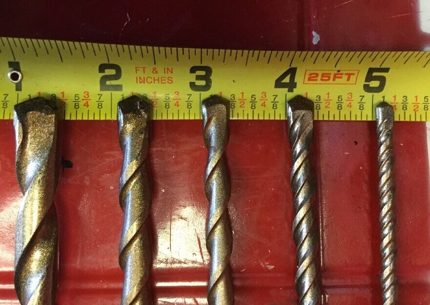 HILTI DRILL BIT 1/2", 3/8", 5/16", 3/16" SDS PLUS SET OF 5,