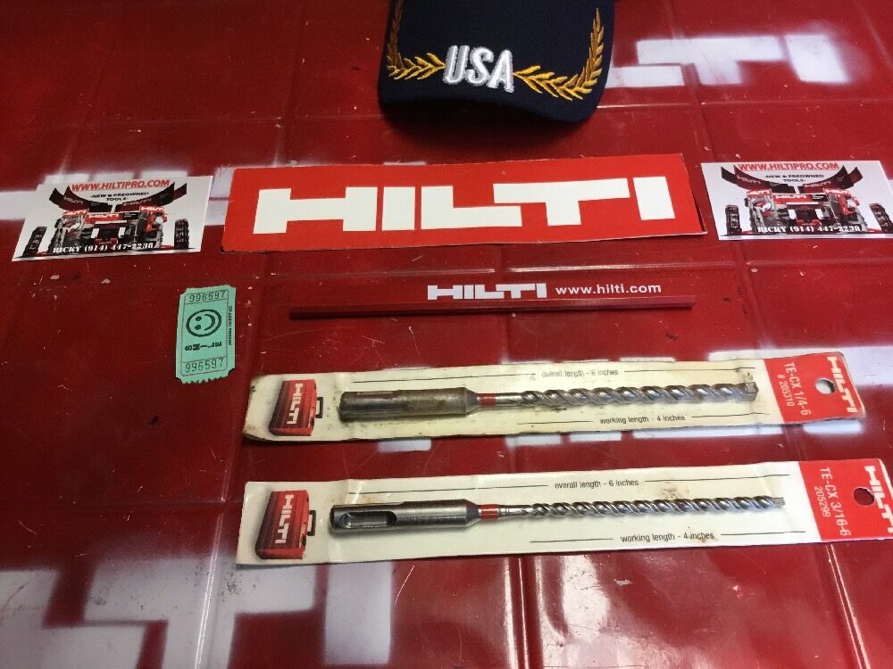 HILTI SDS PLUS 3/16", 1/4" X 6" TE-CX,SET OF 2, FREE EXTRAS