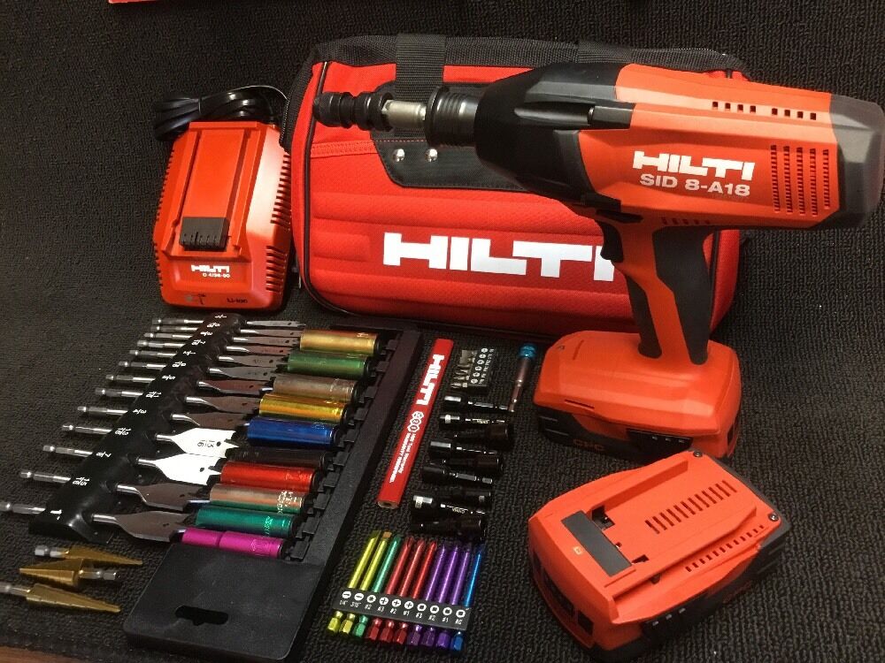 HILTI SID 8-A18 CORDLESS DRIVER, NEW, FREE BITS, EXTRAS, COMPLETE SET