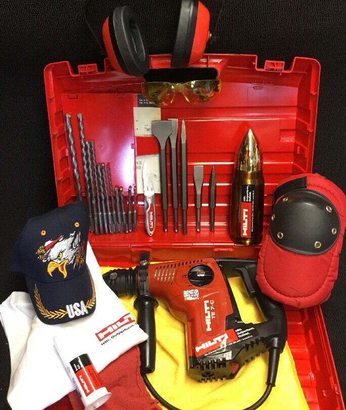 HILTI TE 7-C, PREOWNED, FREE THERMO BOTTLE, BITS AND CHISELS