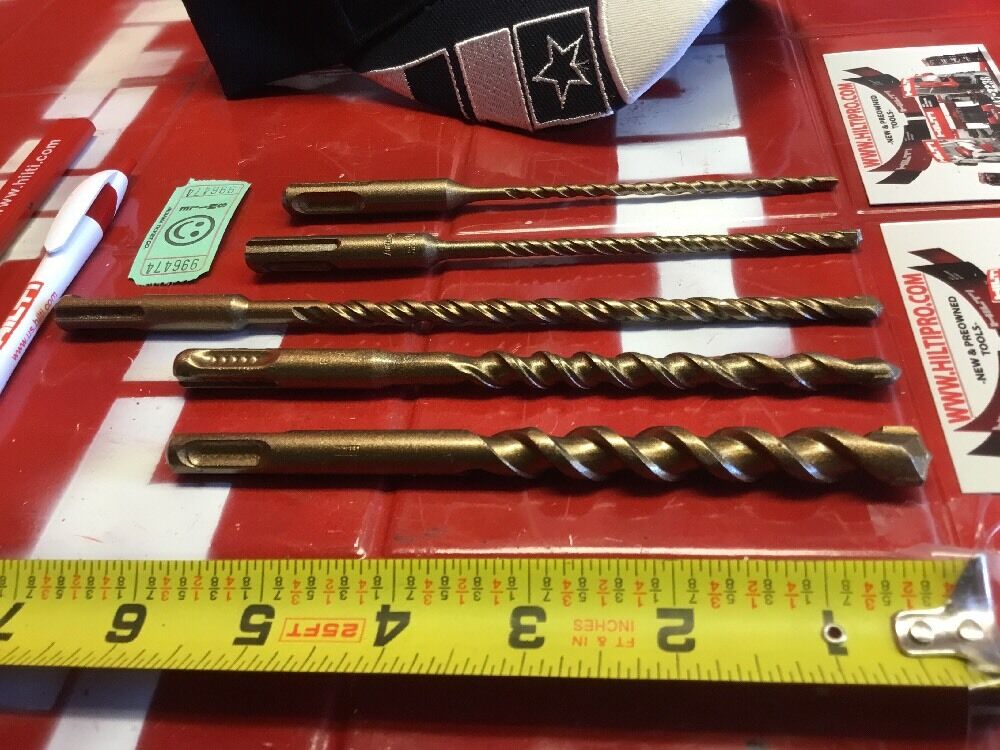 HILTI DRILL BIT 1/2", 1/4", 3/8" SDS PLUS, FREE EXTRAS, SET OF 5,