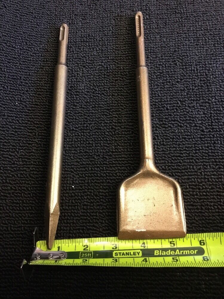 HILTI SDS PLUS CHISEL FLAT 2-7/8 X 9-1/2 AND POINTED 9-1/2" PREOWNED